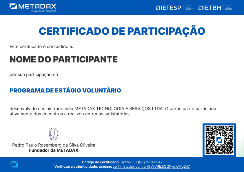 Modelo de Certificado de Participação